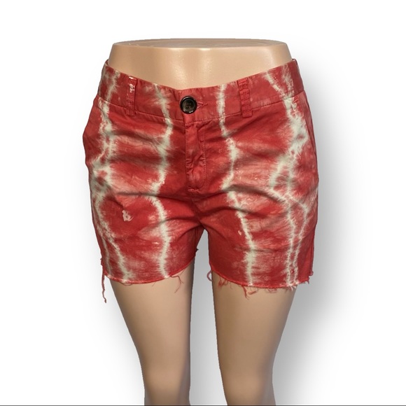 Current/Elliot Sample Red Spark The Smart Short Tie Dye Shorts Waist 32” (WB-2) - Picture 6 of 9